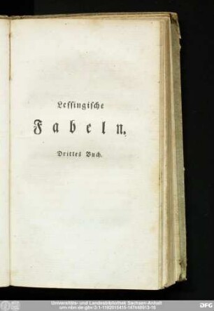 Lessingische Fabeln. Drittes Buch.