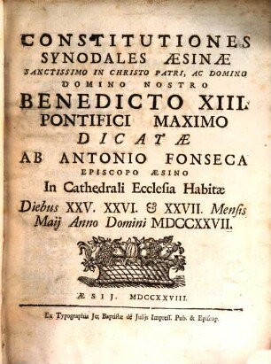 Constitutiones synodales Aesinae