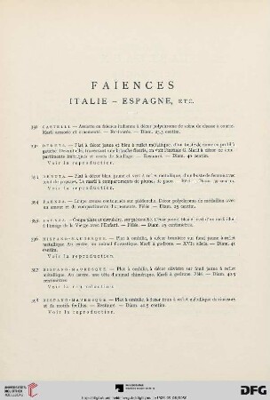 Faïences (No 391-409)