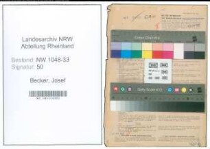 Entnazifizierung Josef Becker , geb. 04.12.1902 (Lehrer)