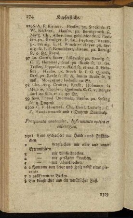 Praeparata anatomica, Instrumenta optica et chirurgica.