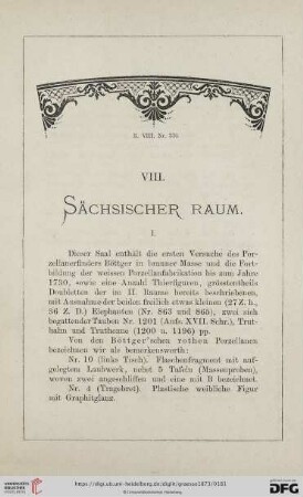 VIII. Sächsischer Raum