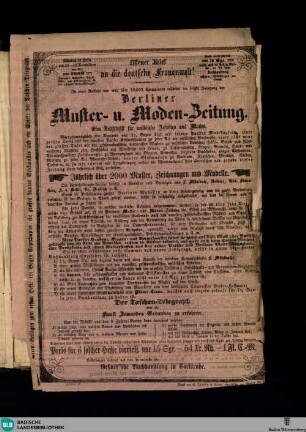 Karlsruher Tagblatt, Berliner Muster- und Moden-Zeitung