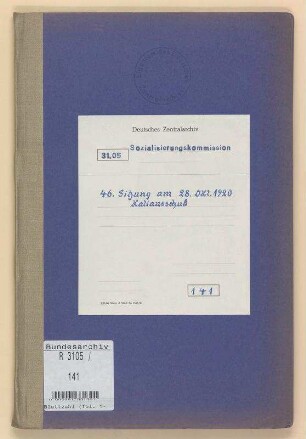 46. Sitzung am 28. Okt. 1920: Kaliausschuss