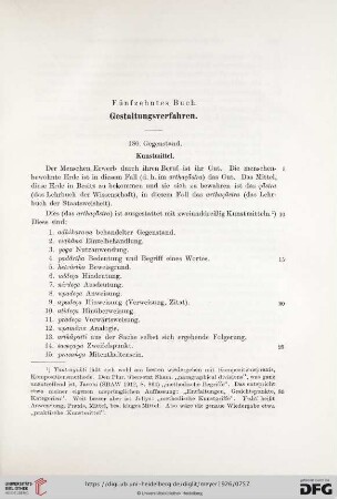 Fünfzehntes Buch – Gestaltungsverfahren