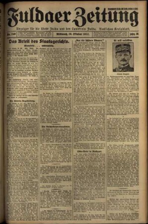 Erste Ausgabe vom Mittwoch, den 26. Oktober 1932.