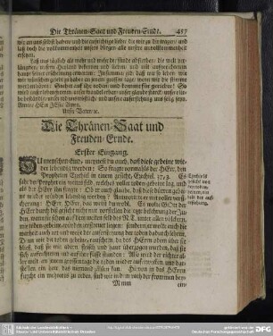 Die Thränen-Saat und Freuden-Ernde