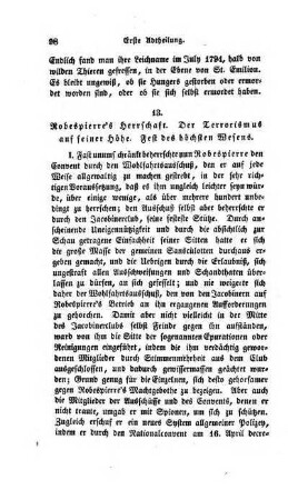 13. Robespierre's Herrschaft. Der Terrorismus auf seiner Höhe. Fest des höchsten Wesens