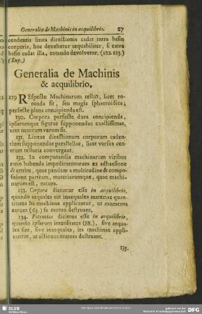 Generalia de Machinis & aequilibrio