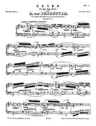 Beethoven's Werke. 186 = Serie 18: Kleinere Stücke für das Pianoforte, Rondo : op. 51,2