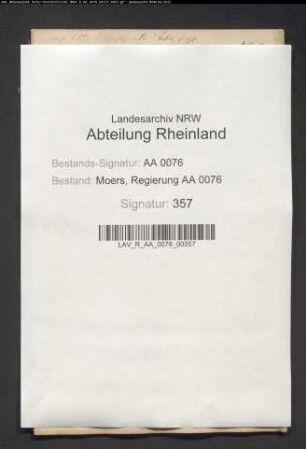 Armenrechnungen der reformierten Gemeine zu Friemersheim