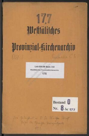 Zum Gedächtnis an D. Dr. Walther Wolff, Präses der Rheinischen Provinzialsynode