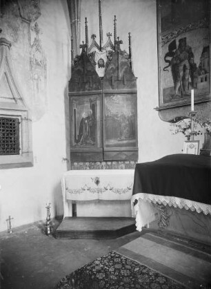 Marienaltar — Geschlossener Zustand. Flügel rechts: Verkündigung an Joachim