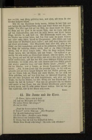 44. Die Sonne und die Tiere.