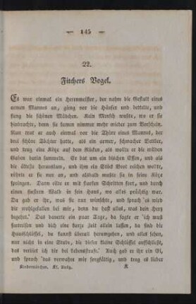 22. Fitchers Vogel.