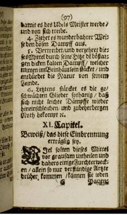 XI. [i.e. IX.] Capitel. Beweiß/ das diese Einbrennung erträglig sey
