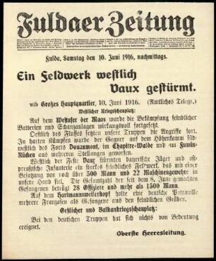 Ausgabe vom Samstag, den 10. Juni 1916.