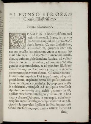 Alfonso Strozzae Comiti Illustrissimo.
