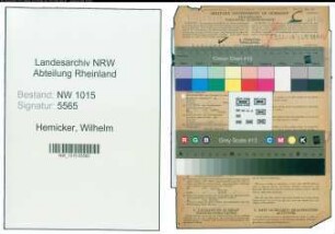 Entnazifizierung Wilhelm Hemicker , geb. 13.07.1899 (Kaufmaennischer Angestellter)
