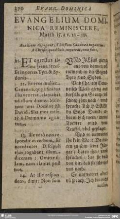 Evangelium Dominica Reminiscere, Matth. 15. à v. 21-29