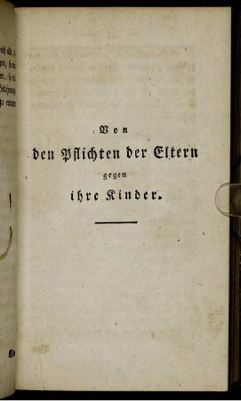 Von den Pflichten der Eltern gegen ihre Kinder.