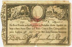 Geldschein, 10.000 Reis, 1826
