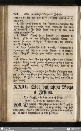 XXII. Wot husnaschȧ Boga a Jesußa