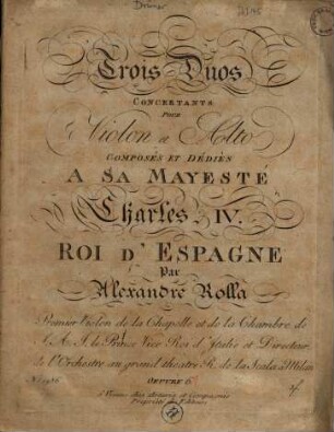 Trois duos concertants pour violon et alto : oeuvre 6