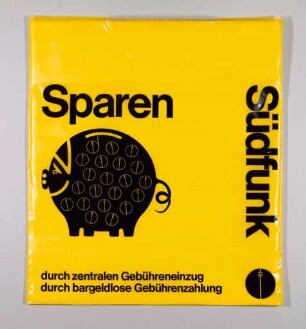 Einkaufstüte: „Südfunk - Sparen durch zentralen Gebühreneinzug“