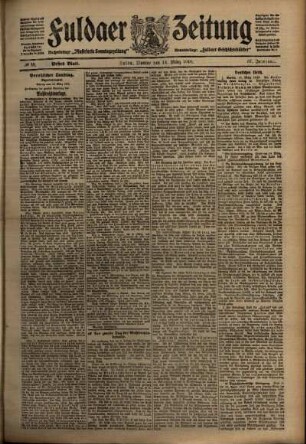 Erste Ausgabe vom Montag, den 14. März 1910.
