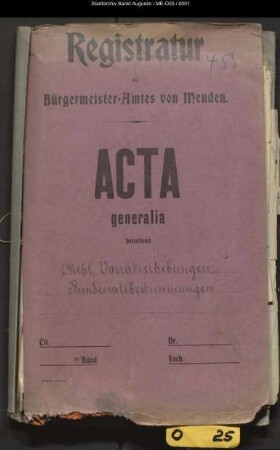 Mehlvorrats-Erhebung, Regelungen für den Umgang mit Brot-Getreide