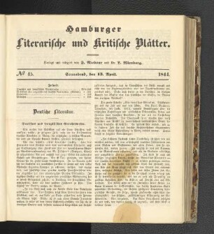 Nummer 45. Sonnabend, den 13. April
