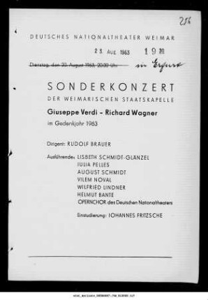Sonderkonzert [...] Giuseppe Verdi - Richard Wagner