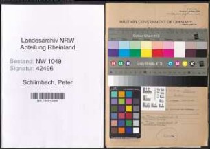 Entnazifizierung Peter Schlimbach , geb. 23.05.1909 (Werkmeister)