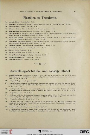 Plastiken in Terrakotta (Nr. 1754-1768)