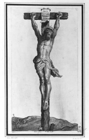 Christus am Kreuz : Unbekannter Künstler nach Rubens, Peter Paul. Christus am Kreuz. Kupferstich; 26 x 15 cm. Dresden: Kupferstich-Kabinett A 41 616 in A 1134, 2 Rubens IV