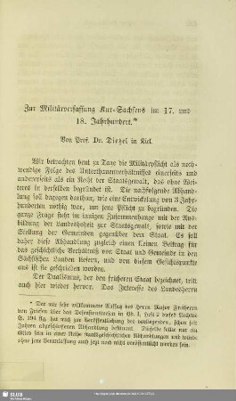 Zur Militärverfassung Kur-Sachsens im 17. und 18. Jahrhundert