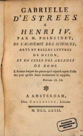 Gabrielle d'Estrées a Henri IV.