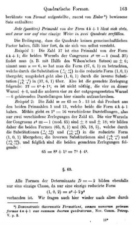 §. 69. Zerlegung der Zahlen in eine einfache und eine doppelte Quadratzahl