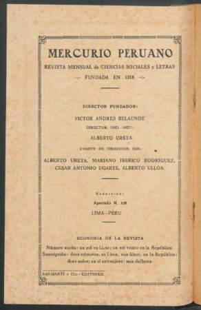 "Mercurio Peruano" - [Pie de imprenta]