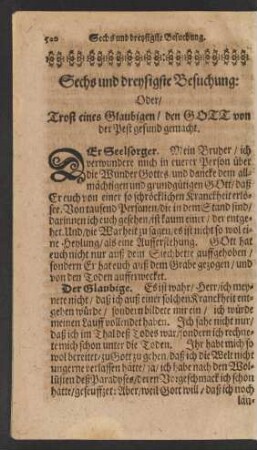 Sechs und dreysigste Besuchung: