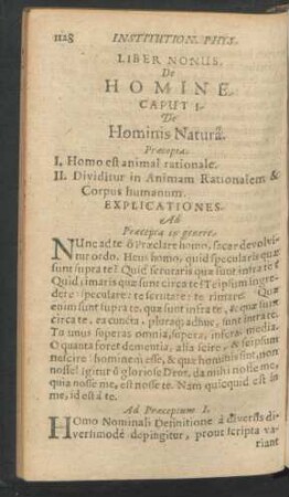 Caput I. De Hominis Natura.
