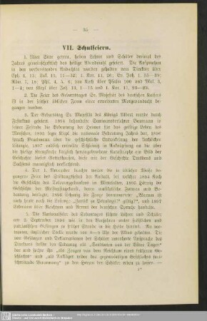 VII. Schulfeiern