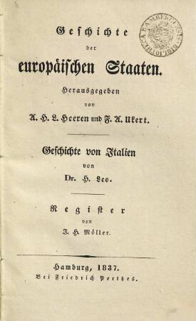 Geschichte der italienischen Staaten, [6]. Register