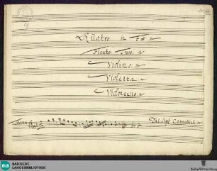Quartets - Mus. Hs. 69 : fl, vl, violetta, vlc; F; DTB 16 F5