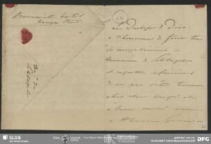 Eigenh. Billet von Dorothée de Talleyrand-Périgord an August Wilhelm von Schlegel, Brunswick, 28.02.o.J.