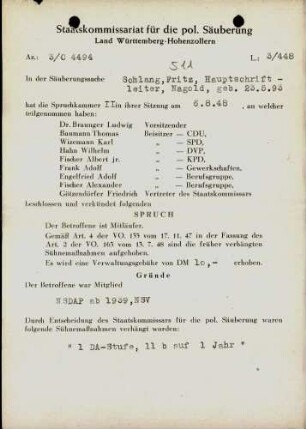 Schlang, Fritz