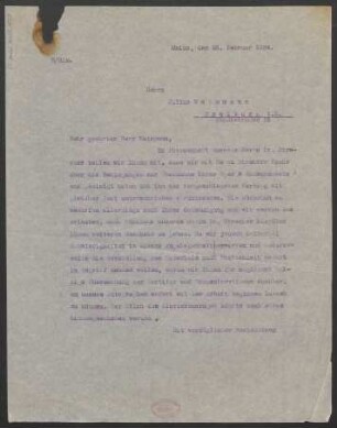 Brief an Julius Weismann : 18.02.1924