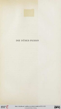 Die Dürer-Feiern
