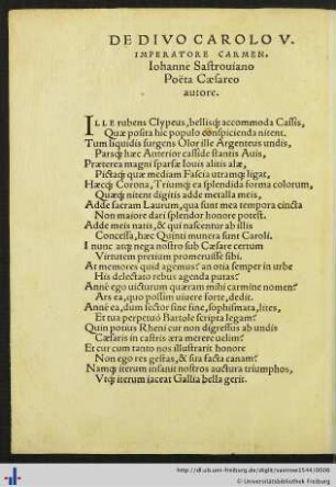 De Carolo V. Imperatore Carmen